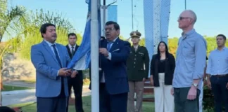 Villordo encabezó izamiento por Malvinas en el Paseo de la Paz y la Soberanía